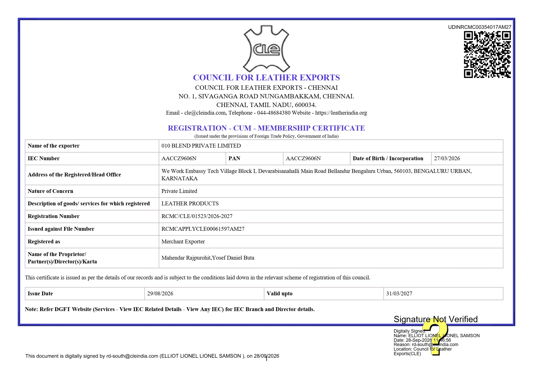Leather Export Membership